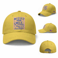 Cute Crocodile Pun Back To School Retro Preppy Baseball Cap Missed Your Smile Crocodile