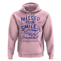 Cute Crocodile Pun Back To School Retro Preppy Hoodie Missed Your Smile Crocodile