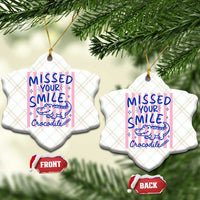 Cute Crocodile Pun Back To School Retro Preppy Ceramic Ornament Missed Your Smile Crocodile