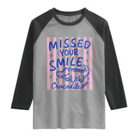 Cute Crocodile Pun Back To School Retro Preppy Raglan Shirt Missed Your Smile Crocodile