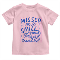Cute Crocodile Pun Back To School Retro Preppy Toddler T Shirt Missed Your Smile Crocodile