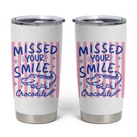 Cute Crocodile Pun Back To School Retro Preppy Tumbler Cup Missed Your Smile Crocodile