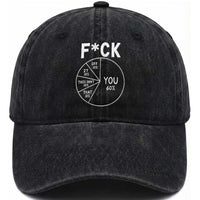 Funny Fuck Profanity Pie Chart You Off It This Shit That Washed Cotton Baseball Cap Sarcastic Anti Social Office Humor