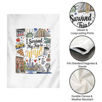I Survived My Trip To NYC Iconic Symbols Graphic Garden Flag Funny New York City Travel Humor Vacation Souvernir