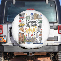 I Survived My Trip To NYC Iconic Symbols Graphic Spare Tire Cover Funny New York City Travel Humor Vacation Souvernir