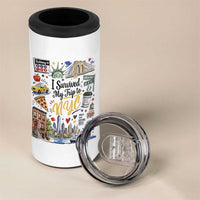 I Survived My Trip To NYC Iconic Symbols Graphic 4 in 1 Can Cooler Tumbler Funny New York City Travel Humor Vacation Souvernir
