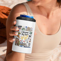 I Survived My Trip To NYC Iconic Symbols Graphic 4 in 1 Can Cooler Tumbler Funny New York City Travel Humor Vacation Souvernir