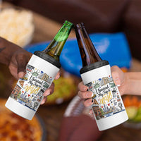 I Survived My Trip To NYC Iconic Symbols Graphic 4 in 1 Can Cooler Tumbler Funny New York City Travel Humor Vacation Souvernir