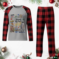 I Survived My Trip To NYC Iconic Symbols Graphic Plaid Pajama Set Funny New York City Travel Humor Vacation Souvernir