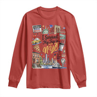I Survived My Trip To NYC Iconic Symbols Graphic Long Sleeve Shirt Funny New York City Travel Humor Vacation Souvernir