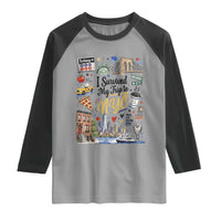I Survived My Trip To NYC Iconic Symbols Graphic Raglan Shirt Funny New York City Travel Humor Vacation Souvernir