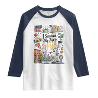 I Survived My Trip To NYC Iconic Symbols Graphic Raglan Shirt Funny New York City Travel Humor Vacation Souvernir