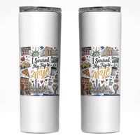 I Survived My Trip To NYC Iconic Symbols Graphic Skinny Tumbler Funny New York City Travel Humor Vacation Souvernir