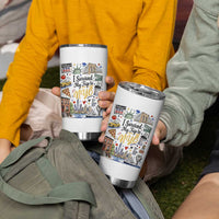 I Survived My Trip To NYC Iconic Symbols Graphic Tumbler Cup Funny New York City Travel Humor Vacation Souvernir