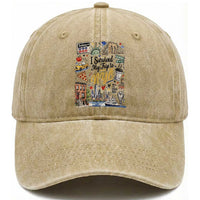I Survived My Trip To NYC Iconic Symbols Graphic Washed Cotton Baseball Cap Funny New York City Travel Humor Vacation Souvernir