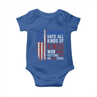 Liberals Hate All Kinds Of Kings American Flag Baby Onesie Working Fact Checking Making Sense Patriotic Sarcasm