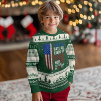 Liberals Hate All Kinds Of Kings American Flag Ugly Christmas Sweater Working Fact Checking Making Sense Patriotic Sarcasm