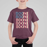 Boone Name Lover American Flag USA Stars Stripes T Shirt For Kid