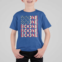 Boone Name Lover American Flag USA Stars Stripes T Shirt For Kid