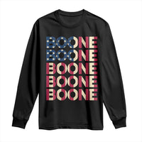 Boone Name Lover American Flag USA Stars Stripes Long Sleeve Shirt
