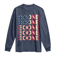 Boone Name Lover American Flag USA Stars Stripes Long Sleeve Shirt