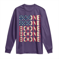 Boone Name Lover American Flag USA Stars Stripes Long Sleeve Shirt