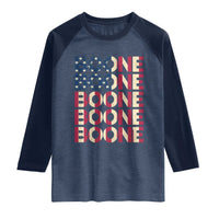 Boone Name Lover American Flag USA Stars Stripes Raglan Shirt
