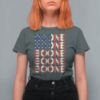 Boone Name Lover American Flag USA Stars Stripes T Shirt For Women
