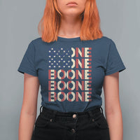 Boone Name Lover American Flag USA Stars Stripes T Shirt For Women