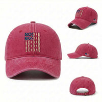 Boone Name Lover American Flag USA Stars Stripes Washed Cotton Baseball Cap