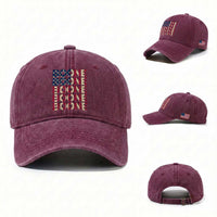 Boone Name Lover American Flag USA Stars Stripes Washed Cotton Baseball Cap