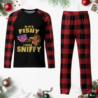 Funny Adult Humor Underwear Sniff Graphic Plaid Pajama Set If It is Fishy I Will Sniffy Innuendo Absurdist Meme