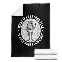 Funny Vintage Relaxed Frog Drinking Coffee Meme Throw Blanket Wish I Lacked Critical Thinking Skills You All Seem So Happy
