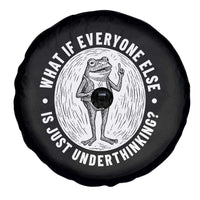 Funny Vintage Relaxed Frog Drinking Coffee Meme Spare Tire Cover Wish I Lacked Critical Thinking Skills You All Seem So Happy