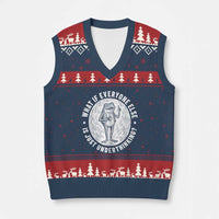Funny Vintage Relaxed Frog Drinking Coffee Meme V-Neck Knit Sweater Vest Wish I Lacked Critical Thinking Skills You All Seem So Happy