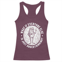 Funny Vintage Relaxed Frog Drinking Coffee Meme Racerback Tank Top Wish I Lacked Critical Thinking Skills You All Seem So Happy