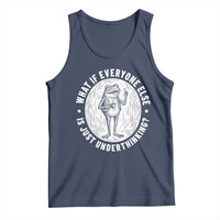 Funny Vintage Relaxed Frog Drinking Coffee Meme Tank Top Wish I Lacked Critical Thinking Skills You All Seem So Happy
