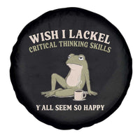 Funny Overthinking Frog Drinking Coffee Meme Spare Tire Cover What If Everyone Else Is Just Underthinking