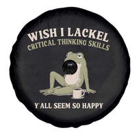 Funny Overthinking Frog Drinking Coffee Meme Spare Tire Cover What If Everyone Else Is Just Underthinking