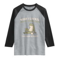 Funny Overthinking Frog Drinking Coffee Meme Raglan Shirt What If Everyone Else Is Just Underthinking