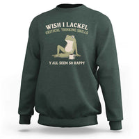 Funny Overthinking Frog Drinking Coffee Meme Sweatshirt What If Everyone Else Is Just Underthinking