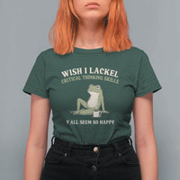 Funny Overthinking Frog Drinking Coffee Meme T Shirt For Women What If Everyone Else Is Just Underthinking