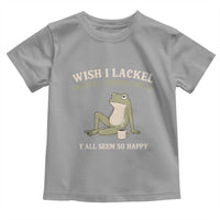 Funny Overthinking Frog Drinking Coffee Meme Toddler T Shirt What If Everyone Else Is Just Underthinking