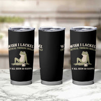 Funny Overthinking Frog Drinking Coffee Meme Tumbler Cup What If Everyone Else Is Just Underthinking