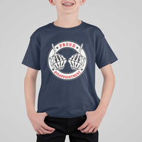 Proud Disappointment Skeleton Middle Finger T Shirt For Kid Edgy Sarcastic Rebel Attitude Family Black Sheep Humor