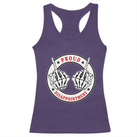 Proud Disappointment Skeleton Middle Finger Racerback Tank Top Edgy Sarcastic Rebel Attitude Family Black Sheep Humor