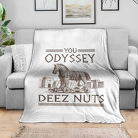 Funny Trojan Horse You Odyssey Deez Nuts Throw Blanket Offensive Adult Humor Greek Mythology Humor