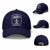 Funny 5 Year Sobriety Milestone Vintage Anniversary Badge Baseball Cap I Have Been Sober For 5 Years Nothing Scares Me