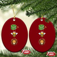Hose Bee Lion Meme Slang Funny Sarcastic Pun Graphic Ceramic Ornament