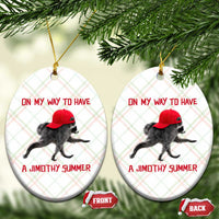 On My Way To Have A Jimothy Summer Ceramic Ornament Funny Viral Seattle Raccoon Wearing Red Cap